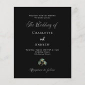 Hochzeitsgrau Ginkgo Einladung Flyer (Vorne)