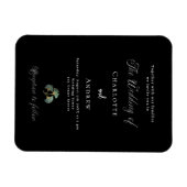 Hochzeitsgrau Ginkgo Luxus-Einladung Magnet (Horizontal)