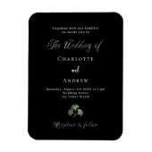 Hochzeitsgrau Ginkgo Luxus-Einladung Magnet (Vertikal)