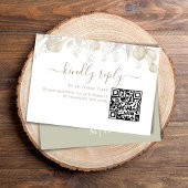 Hochzeitsgrau RSVP Online QR Code Sage Greenerity