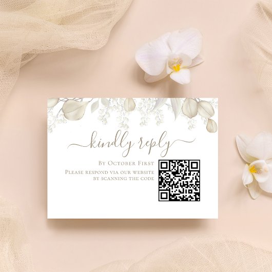 Hochzeitsgrau RSVP Online QR Code Sage Greenerity