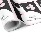 Hochzeitsgrauen Rosa Brautparty Schwarz Pastellfar Geschenkpapier (Rolleneckpunkt)