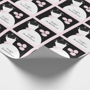 Hochzeitsgrauen Rosa Brautparty Schwarz Pastellfar Geschenkpapier