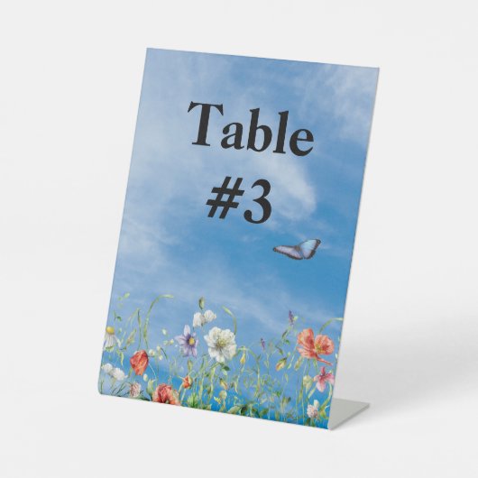 Hochzeitsgrenze für Wildblume Sockelschild (Vorderseite)