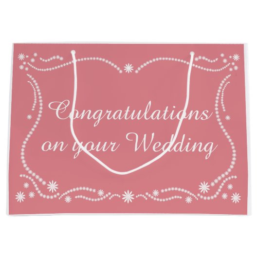 Hochzeitsgrenze Große Geschenktüte (Vorderseite)