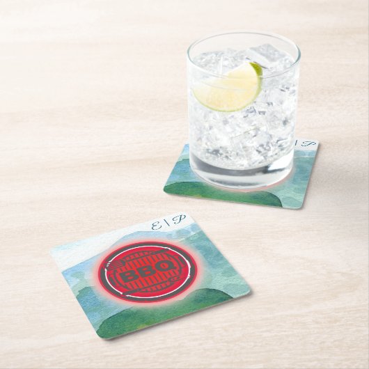 Hochzeitsgrill Rechteckiger Pappuntersetzer (Vor Ort)