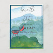 Hochzeitsgrill - Save the Date Postkarte (Vorderseite)