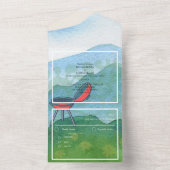 Hochzeitsgrill Wasserfarbenwelt All In One Einladung (Innen Boden)