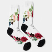 Hochzeitsgroom in Burgund und Wasserfarbe Socken (Rechts)