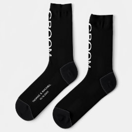 Hochzeitsgroom Personalisierte schwarze Socken