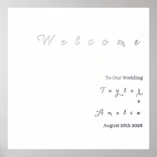 Hochzeitsgrösse Minimal echter Silberstreifen Foliendrucke (Vorderseite)