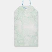 Hochzeitsgrün geometrische Blumengrün Geschenkanhänger (Rückseite)