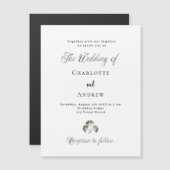 Hochzeitsgrün-Ginkgo-Blätter, einfache Skripte Lux Magneteinladung (Vorne/Hinten)