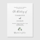 Hochzeitsgrün-Ginkgo-Blätter, einfache Skripte Lux Magneteinladung (Vorderseite)