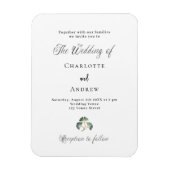 Hochzeitsgrün Ginkgo einfache Luxus-Einladung Magnet (Vertikal)