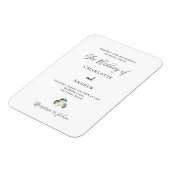 Hochzeitsgrün Ginkgo einfache Luxus-Einladung Magnet (Linke Seite)