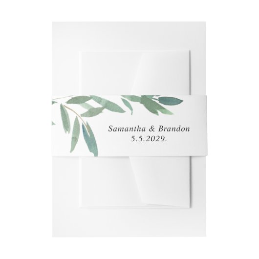 Hochzeitsgrüne Blätter Einladungsbanderole (Vorderseite Beispiel)