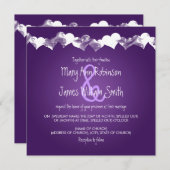 Hochzeitsgrunge hört Lila Einladung (Vorne/Hinten)