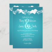 Hochzeitsgrunge hört Türkis Einladung (Vorne/Hinten)