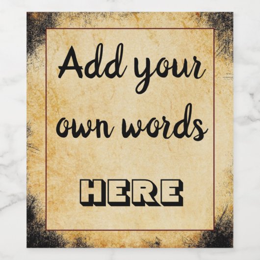 Hochzeitsgrunge Vintag Weinetikett (Einzelnes Label)