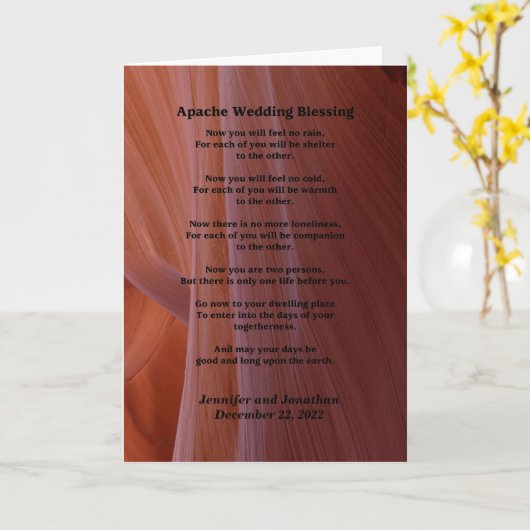 Hochzeitsgrußkarte Apache Segen fühlen Sie sich wi Karte (Gelbe Blume)