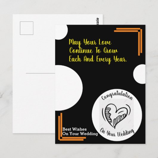 Hochzeitsgrußkarten Postkarte (Vorne/Hinten)