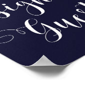 Hochzeitsguestbook Marinebild Rosa Blumengestein Poster (Ecke)