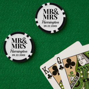 Hochzeitsgunst Geschenk Herr & Frau Nachname Hübsc Pokerchips