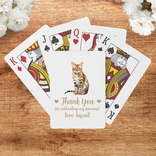 Hochzeitsgunst-Kartenspiel mit Katze Spielkarten