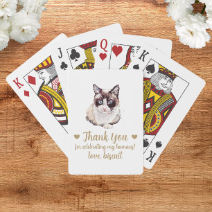 Hochzeitsgunst-Kartenspiel mit Katze Spielkarten