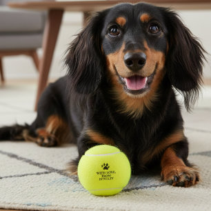 Hochzeitsgunst Pfotenabdruck Hund Tennisbälle