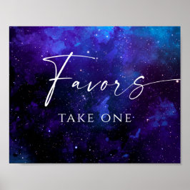 Hochzeitsgunst Raumschild | Sternen Nachtgalaxie Poster