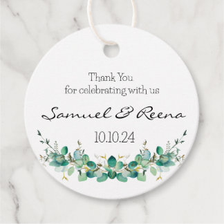 Hochzeitsgunst-Tags, runde Geschenk-Tags, Blumen-T Geschenkanhänger