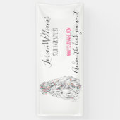 Hochzeitshaar Stylist Schwarz-weiß Wavy Hair Flora Banner (Vertikal)