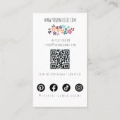 Hochzeitshaar Stylist Schwarz-weiß Wavy Hair QR Visitenkarte (Rückseite)