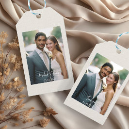 Hochzeitshandschrift Danke 1 Foto Geschenkanhänger