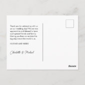 Hochzeitshandschrift Danke 1 Foto Postkarte (Rückseite)