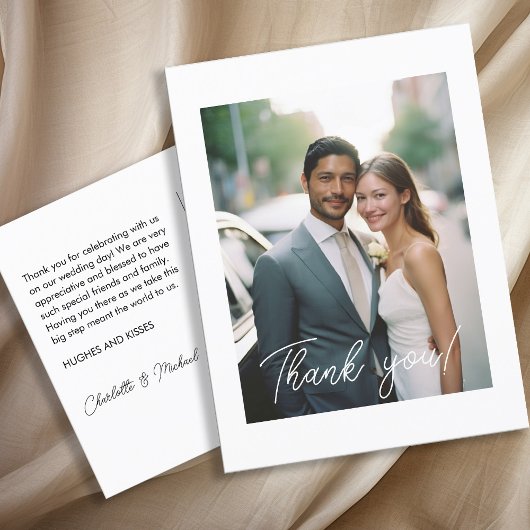 Hochzeitshandschrift Danke 1 Foto Postkarte