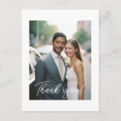 Hochzeitshandschrift Danke 1 Foto Postkarte (Vorderseite)
