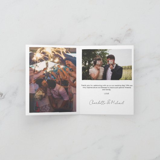 Hochzeitshandschrift Danke 3 Fotos (Innenseite)