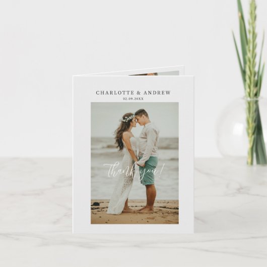 Hochzeitshandschrift Danke 3 Fotos (Vorderseite)