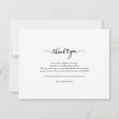 Hochzeitshandschrift Vielen Dank Mitteilungskarte (Rückseite)