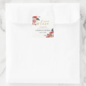 Hochzeitshandzitzer-Labels Blumenzwiebelherbst Quadratischer Aufkleber (Tasche)