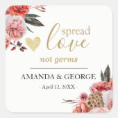 Hochzeitshandzitzer-Labels Blumenzwiebelherbst Quadratischer Aufkleber (Vorderseite)