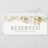 Hochzeitshanging Reservierte Card Grüne Gold Einladung (Vorderseite)