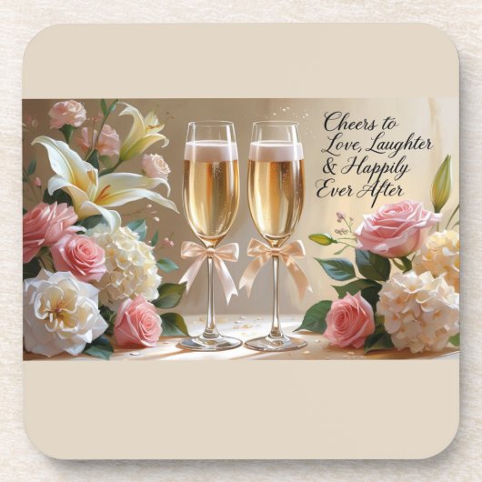 Hochzeitsharter Kunststoff-Untersetzer Getränkeuntersetzer (Vorderseite)