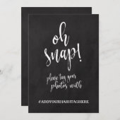 Hochzeitshashtag Erschwingliches Chaklboard-Zeiche Einladung (Vorne/Hinten)