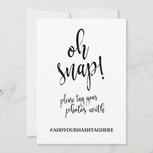 Hochzeitshashtag Gold preiswerte kalligraphische Z (Vorderseite)