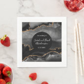 Hochzeitsheim und Gold Glitzer Agate Serviette (Beispiel)