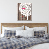 Hochzeitsheim-Unterschrift Gästebuch Vögel Rosa Ho (Insitu (Schlafzimmer))